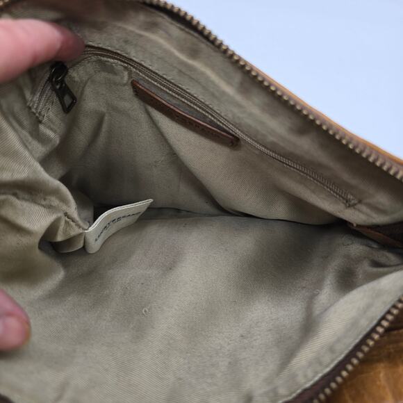 Vintage Lucky Brand Women's Leather Double Zipper Crossbody Bag Handbag Brown - Picture 10 of 15